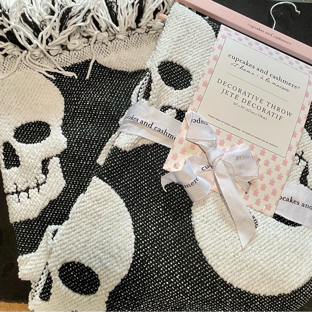 Halloween Cupcakes & Cashmere Skull Two Sided Decorative Throw
